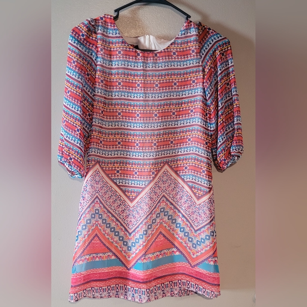 Girl's Iz Byer Multicolor Patterned Tunic Dress